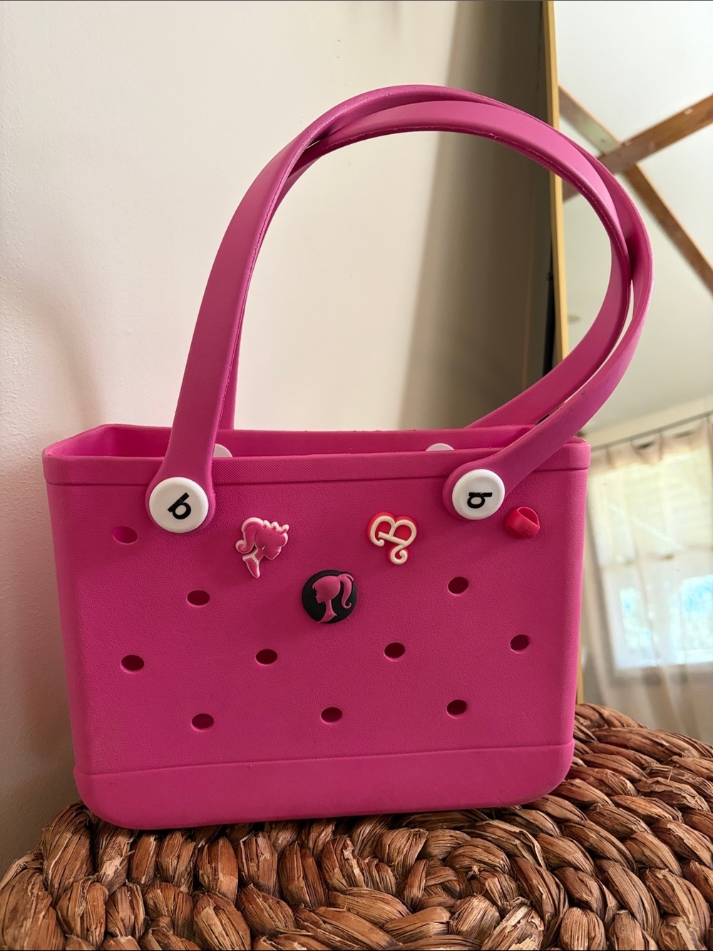Pink Mini Bogg Bag with Barbie Charms